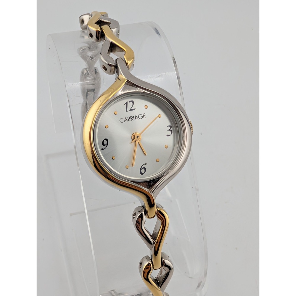 Carriage by Timex Women's Watch 22mm Case Two Tone 6.75" Band- New Battery